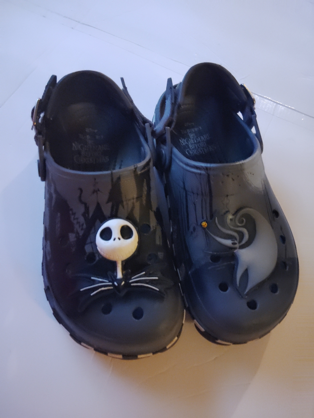 CROCS Black Slip-On Clogs with Halloween Character Charms